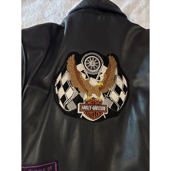 Vintage Harley Davidson Leather Motorcycle Jacket. Sz XL.